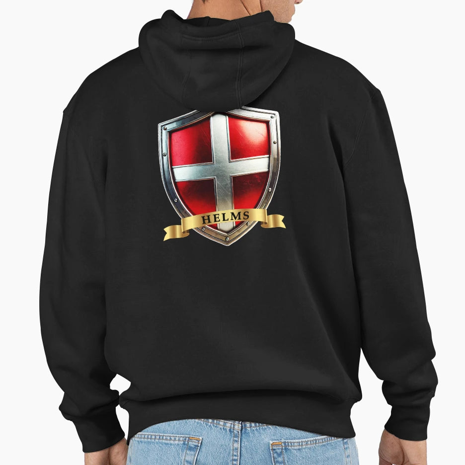 Helms Danish Surname Shield Hoodie - Custom Art Print Unisex - T-Shirt, Sweatshirt, Hoodie