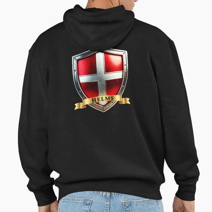 Helms Danish Surname Shield Hoodie - Custom Art Print Unisex - T-Shirt, Sweatshirt, Hoodie