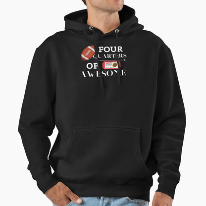 Four Quarters Awesome Football Hoodie - Minimalist Print for Adults - T-Shirt, Sweatshirt, Hoodie
