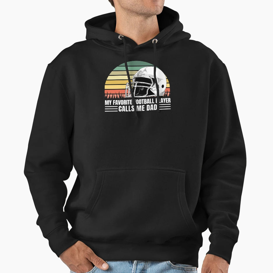 Football Player Dad Gift Hoodie - Custom Art Print Unisex - T-Shirt, Sweatshirt, Hoodie