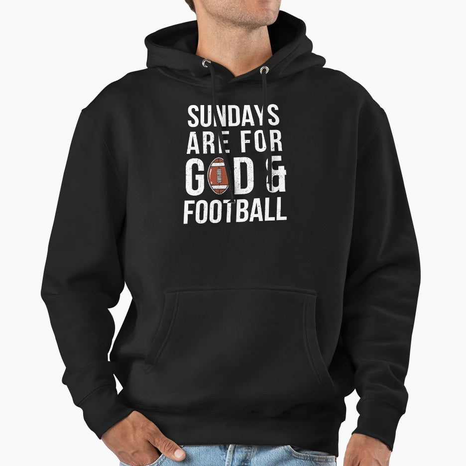 Sundays Are God And Football Hoodie - Minimalist Print Unisex - T-Shirt, Sweatshirt, Hoodie