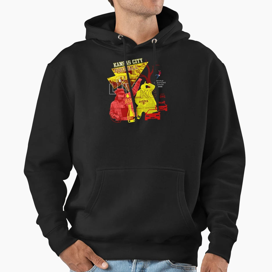 Kansas City Football Parade Hoodie - Minimalist Print for Adults - T-Shirt, Sweatshirt, Hoodie