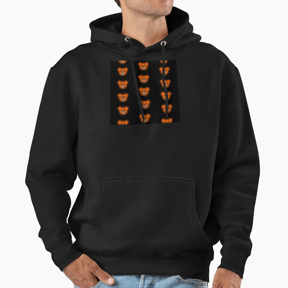 Teddy Bears Black Background Hoodie - Graphic Print Men Women - T-Shirt, Sweatshirt, Hoodie