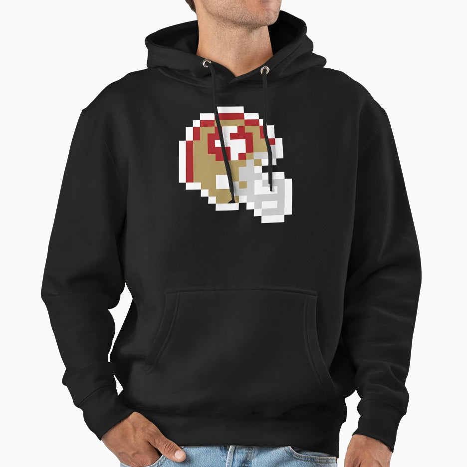 San Francisco 49Ers 8 Bit Football Helmet Hoodie - Trendy Graphic Unisex - T-Shirt, Sweatshirt, Hoodie