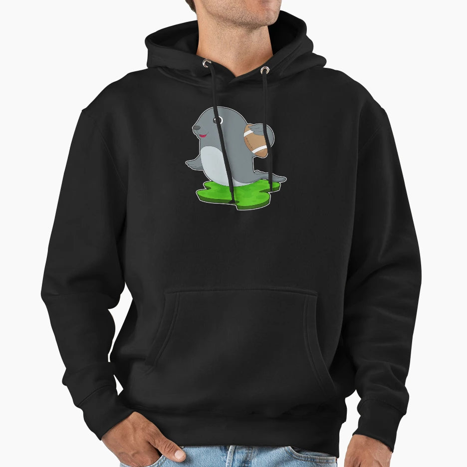 Seal American Football Sports Hoodie - Custom Art Print Men Women - T-Shirt, Sweatshirt, Hoodie