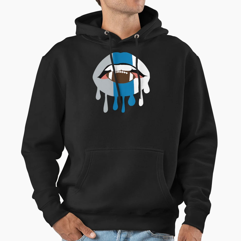 Detroit Lions Football Lips Bold Fan Hoodie - Trendy Graphic for Adults - T-Shirt, Sweatshirt, Hoodie