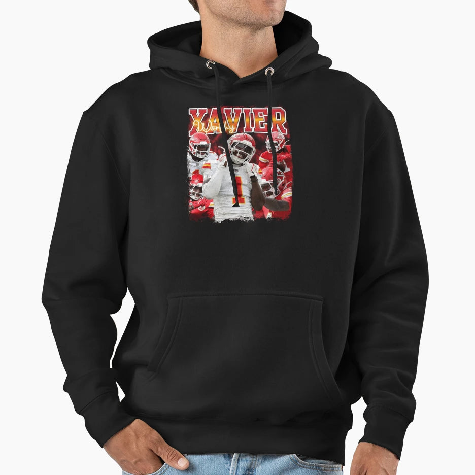 Xavier Worthy Football Star Collage Hoodie - Novelty Apparel Men Women - T-Shirt, Sweatshirt, Hoodie