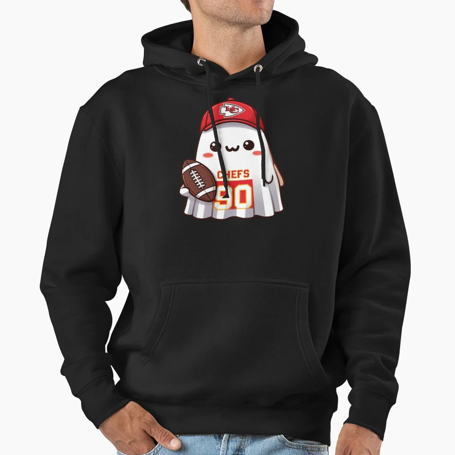 Kc Chief Halloween Ghost Hoodie - Casual Everyday Wear for Adults - T-Shirt, Sweatshirt, Hoodie