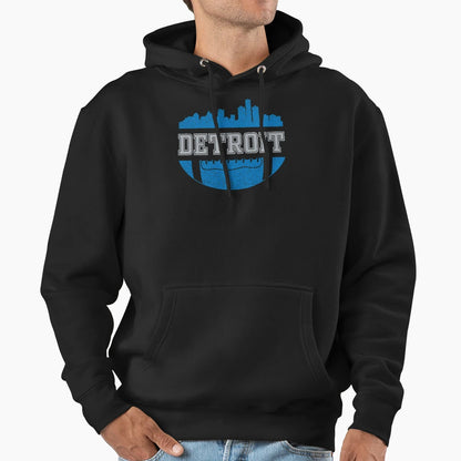 Lions Football Fan Detroit Skyline Hoodie - Casual Everyday Wear for Adults - T-Shirt, Sweatshirt, Hoodie