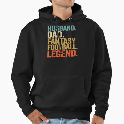 Mens Husband Dad Fantasy Football Hoodie - Custom Art Print for Adults - T-Shirt, Sweatshirt, Hoodie