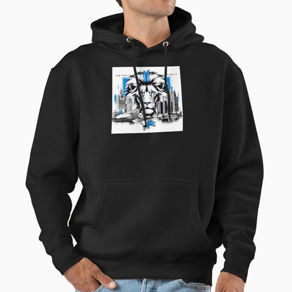 Detroit Lions Artwork Hoodie - Fun Novelty Design for Adults - T-Shirt, Sweatshirt, Hoodie