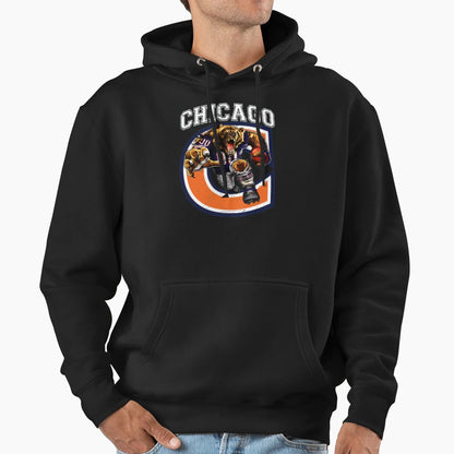 Chicago Football Hoodie - Aesthetic Graphic for Adults - T-Shirt, Sweatshirt, Hoodie