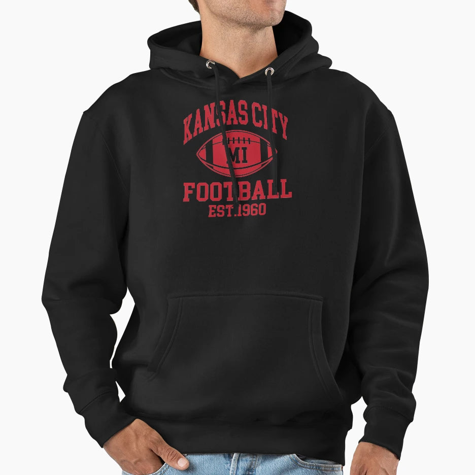Kansas City Football Supporters Hoodie - Graphic Print Unisex - T-Shirt, Sweatshirt, Hoodie