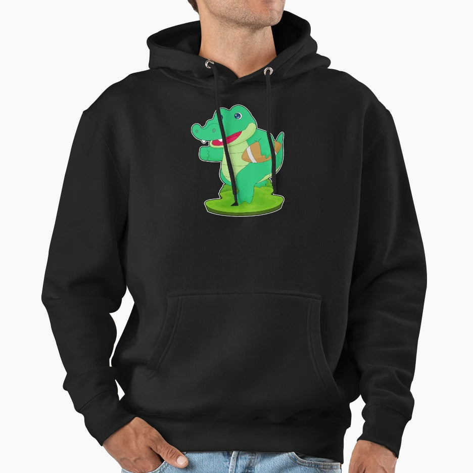 Crocodile American Football Sports Hoodie - Unique Graphic for Adults - T-Shirt, Sweatshirt, Hoodie