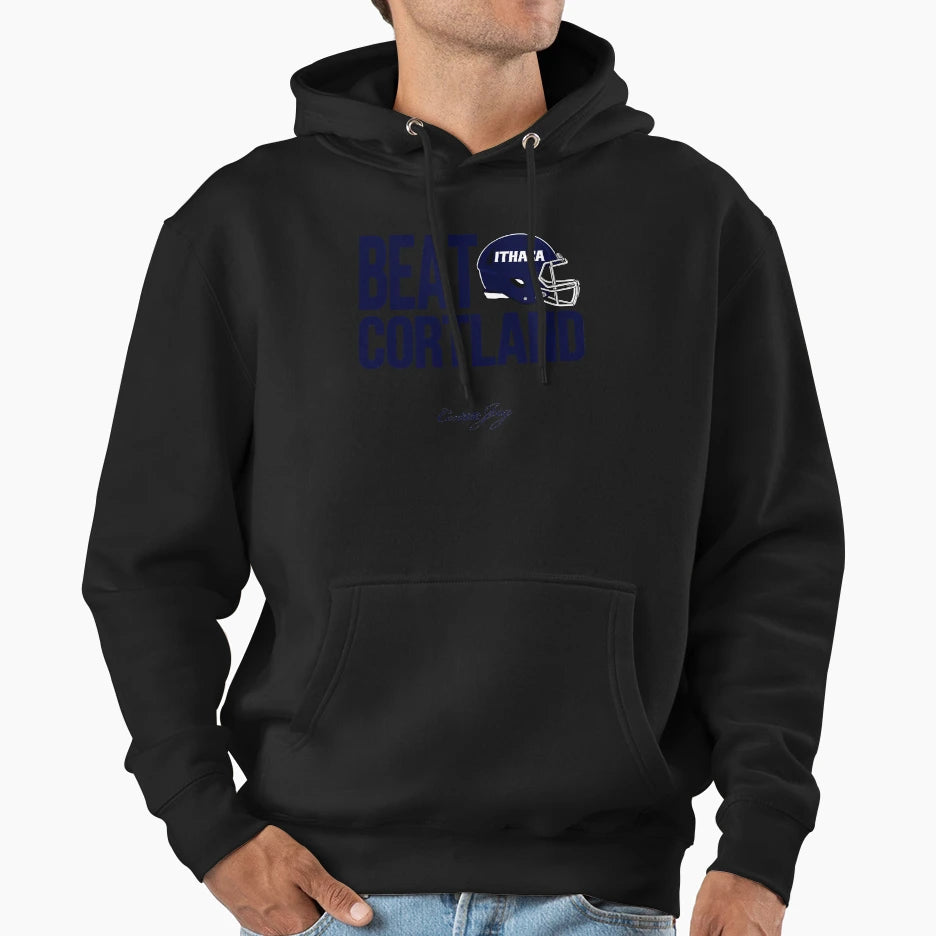 Ithaca College Beat Cortland Football Hoodie - Trendy Graphic Unisex - T-Shirt, Sweatshirt, Hoodie