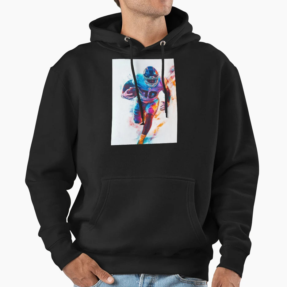 American Footballer Vibrant Colours Hoodie - Trendy Graphic for Adults - T-Shirt, Sweatshirt, Hoodie