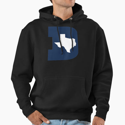 D Texas Blue White Hoodie - Casual Everyday Wear for Adults - T-Shirt, Sweatshirt, Hoodie