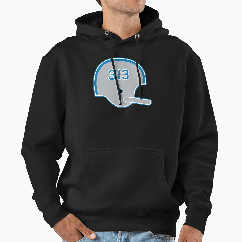 Detroit Lions 313 Helmet Hoodie - Streetwear Style Men Women - T-Shirt, Sweatshirt, Hoodie