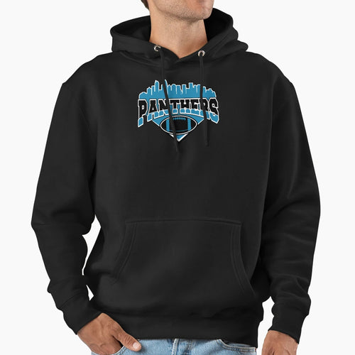 Panthers Football Skyline Football Team Hoodie - Novelty Apparel for Adults - T-Shirt, Sweatshirt, Hoodie
