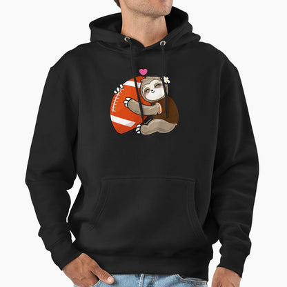 Football Sloth Love Cleveland Hoodie - Aesthetic Graphic for Adults - T-Shirt, Sweatshirt, Hoodie