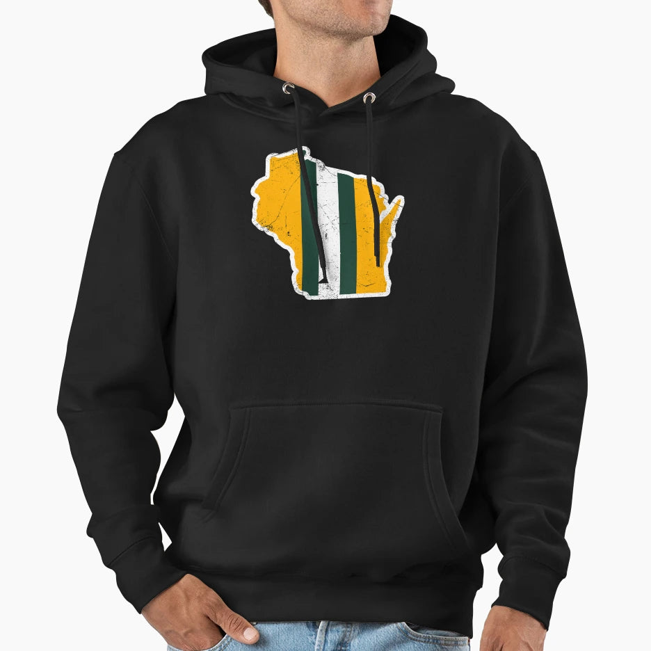 Wisconsin Helmet Hoodie - Fun Novelty Design Men Women - T-Shirt, Sweatshirt, Hoodie