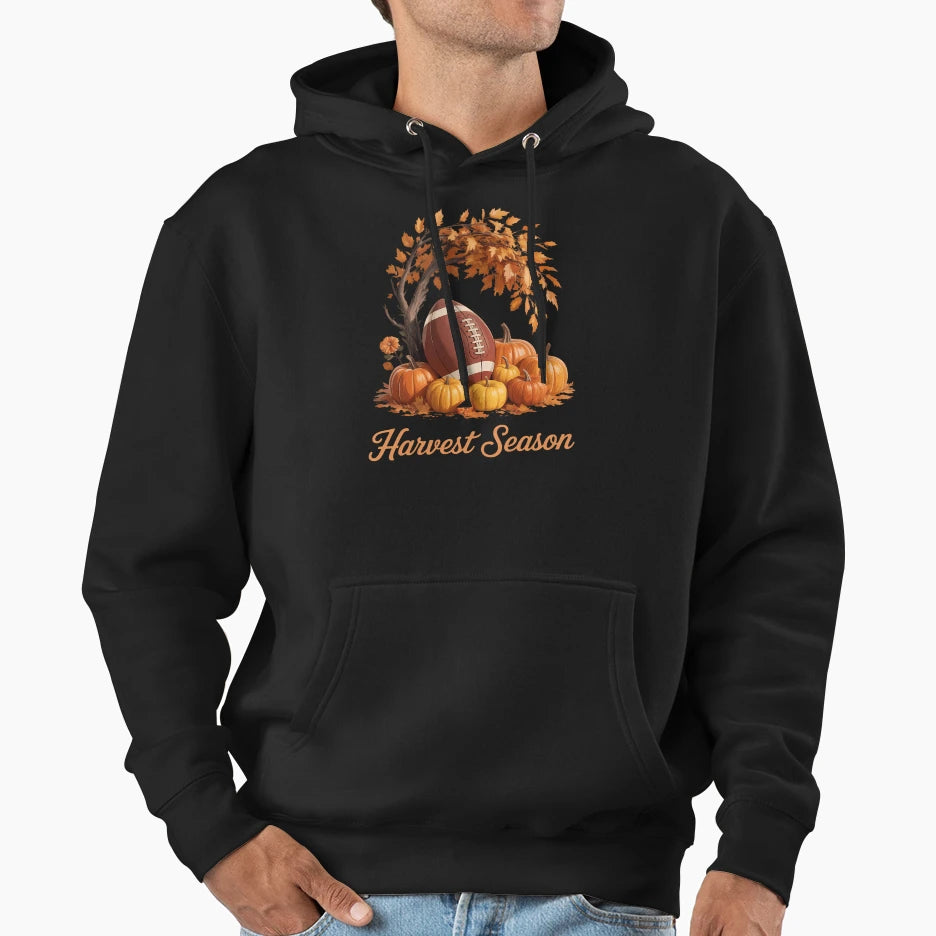 Harvest Season Football Player Rugby Fall Hoodie - Novelty Apparel Unisex - T-Shirt, Sweatshirt, Hoodie