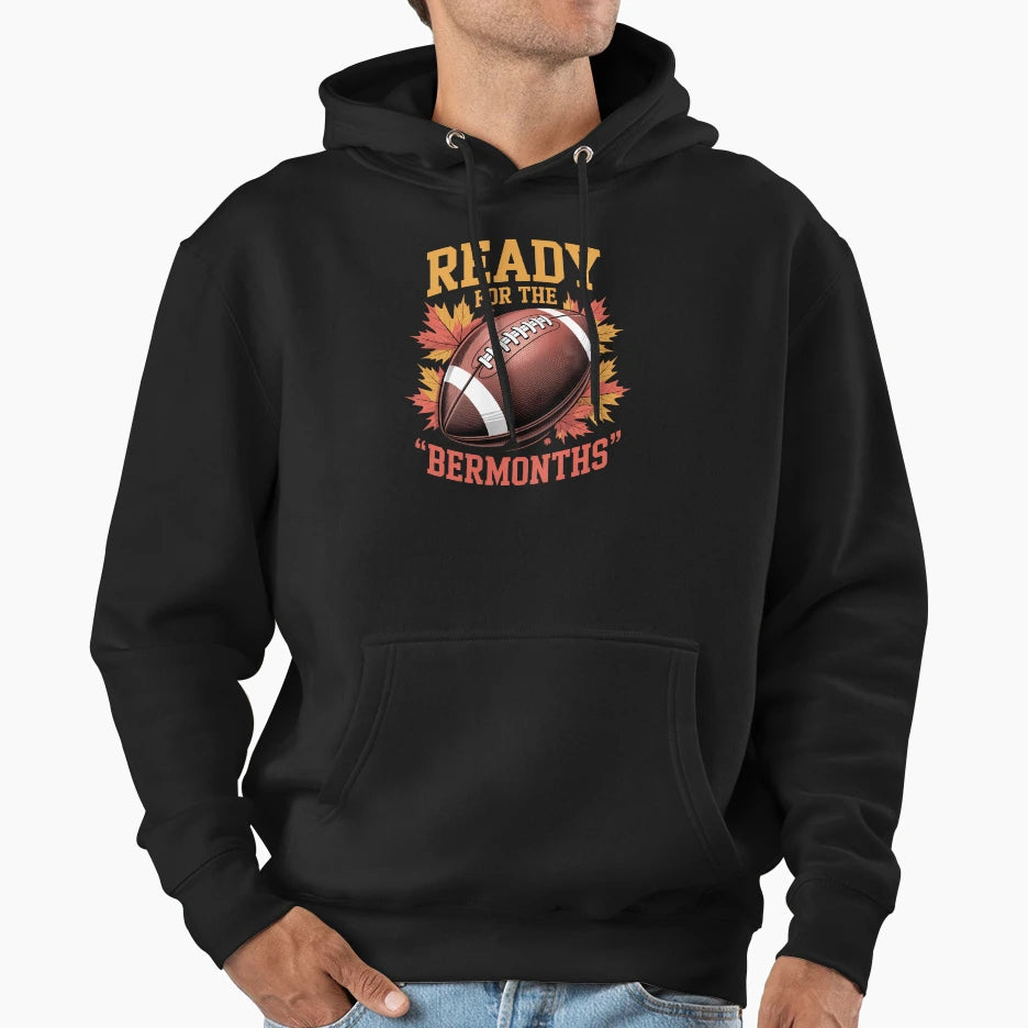 Football Season Ready Ber Months Fall Hoodie - Minimalist Print Unisex - T-Shirt, Sweatshirt, Hoodie