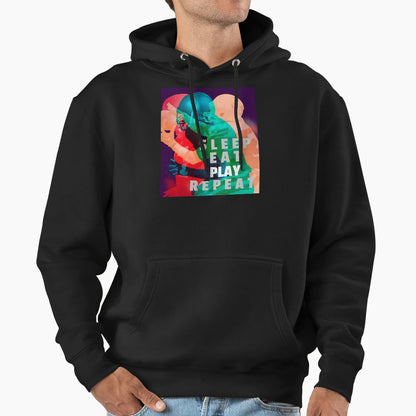 Sleep Eat Play Repeat Football Hoodie - Casual Everyday Wear Unisex - T-Shirt, Sweatshirt, Hoodie