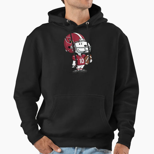 Snoopy Holding Football Arizona Jersey Hoodie - Aesthetic Graphic Men Women - T-Shirt, Sweatshirt, Hoodie