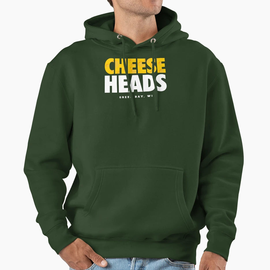 Green Bay Cheese Heads Hoodie - Minimalist Print Unisex - T-Shirt, Sweatshirt, Hoodie