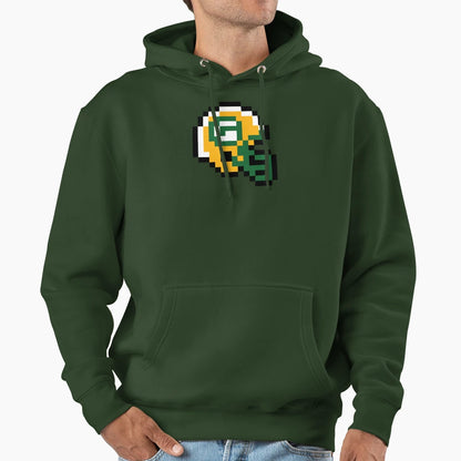 Green Bay Packers 8 Bit Football Hoodie - Fun Novelty Design for Adults - T-Shirt, Sweatshirt, Hoodie