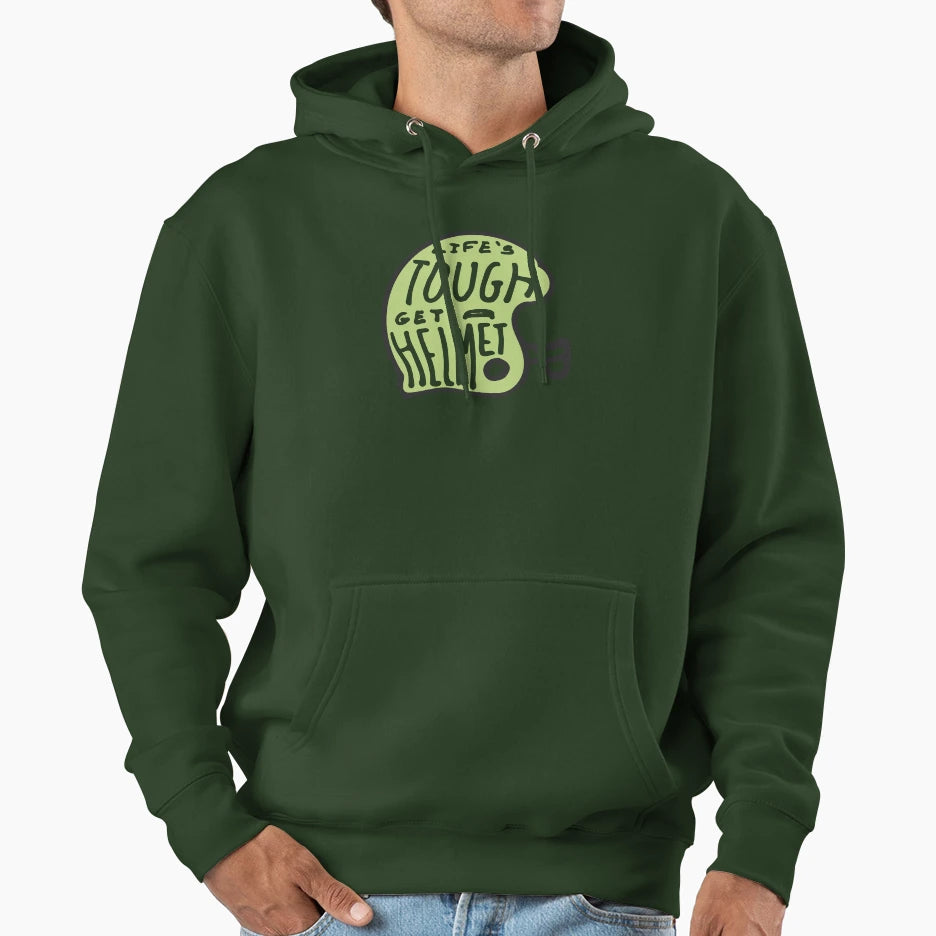 Lifes Tough Get Helmet Hoodie - Streetwear Style Unisex - T-Shirt, Sweatshirt, Hoodie