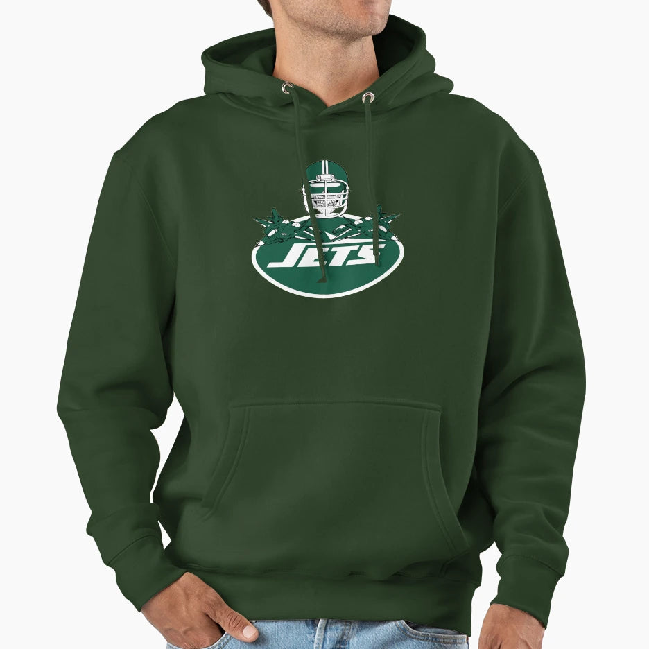 Jets Skull Hoodie - Novelty Apparel Men Women - T-Shirt, Sweatshirt, Hoodie