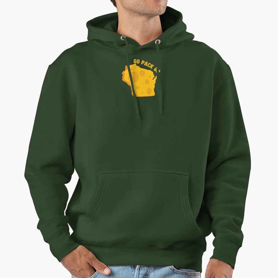 Go Pack Go Wisconsin Cheese Hoodie - Aesthetic Graphic Unisex - T-Shirt, Sweatshirt, Hoodie