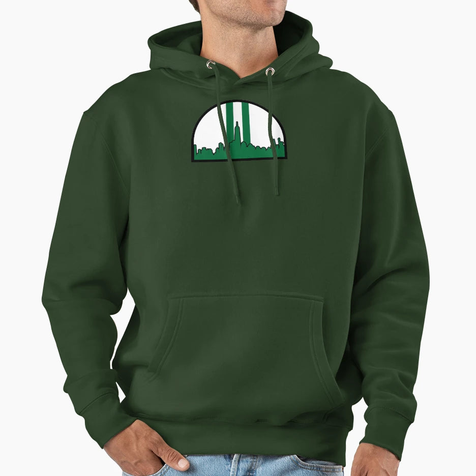 Jets Helmet New York Skyline Hoodie - Casual Everyday Wear Men Women - T-Shirt, Sweatshirt, Hoodie