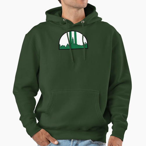 Jets Helmet New York Skyline Hoodie - Casual Everyday Wear Men Women - T-Shirt, Sweatshirt, Hoodie