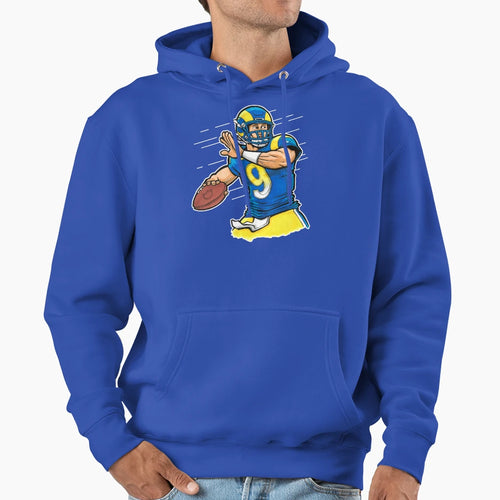 Stafford Qb Blue Hoodie - Trendy Graphic Unisex - T-Shirt, Sweatshirt, Hoodie