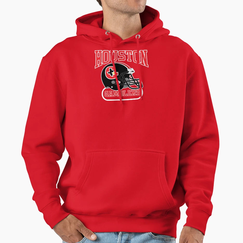 Houston Gamblers Helmet Hoodie - Casual Everyday Wear for Adults - T-Shirt, Sweatshirt, Hoodie