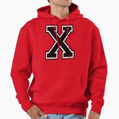 Big Varsity Letter X Hoodie - Aesthetic Graphic Unisex - T-Shirt, Sweatshirt, Hoodie