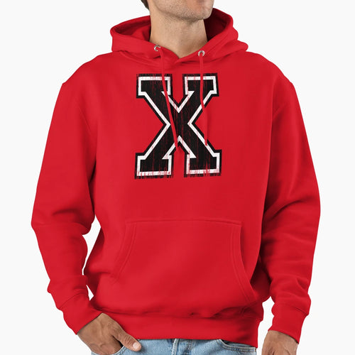 Big Varsity Letter X Hoodie - Aesthetic Graphic Unisex - T-Shirt, Sweatshirt, Hoodie