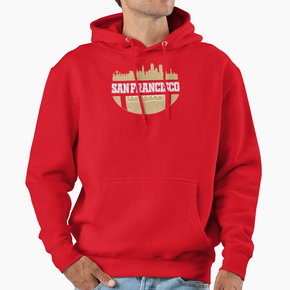 49Ers Football Fan San Francisco Skyline Hoodie - Minimalist Print Unisex - T-Shirt, Sweatshirt, Hoodie