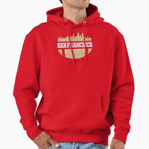 49Ers Football Fan San Francisco Skyline Hoodie - Minimalist Print Unisex - T-Shirt, Sweatshirt, Hoodie