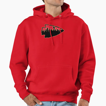 Kansas City Chiefs Arrowhead Kc Skyline Hoodie - Aesthetic Graphic Unisex - T-Shirt, Sweatshirt, Hoodie