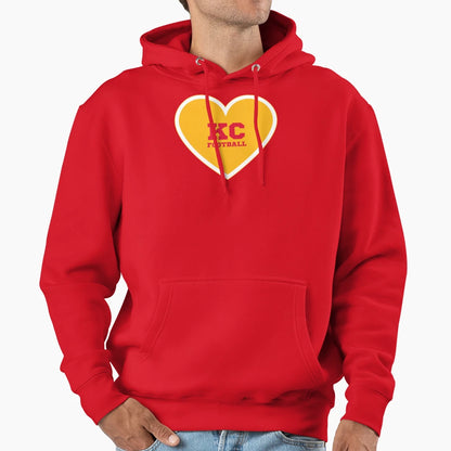 I Love Kansas City Heart Kc Football Hoodie - Novelty Apparel Men Women - T-Shirt, Sweatshirt, Hoodie