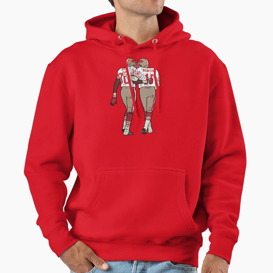 Jerry Rice And Joe Montana Hoodie - Graphic Print Unisex - T-Shirt, Sweatshirt, Hoodie