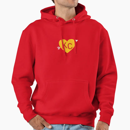 Kc Heart Hoodie - Fun Novelty Design for Adults - T-Shirt, Sweatshirt, Hoodie