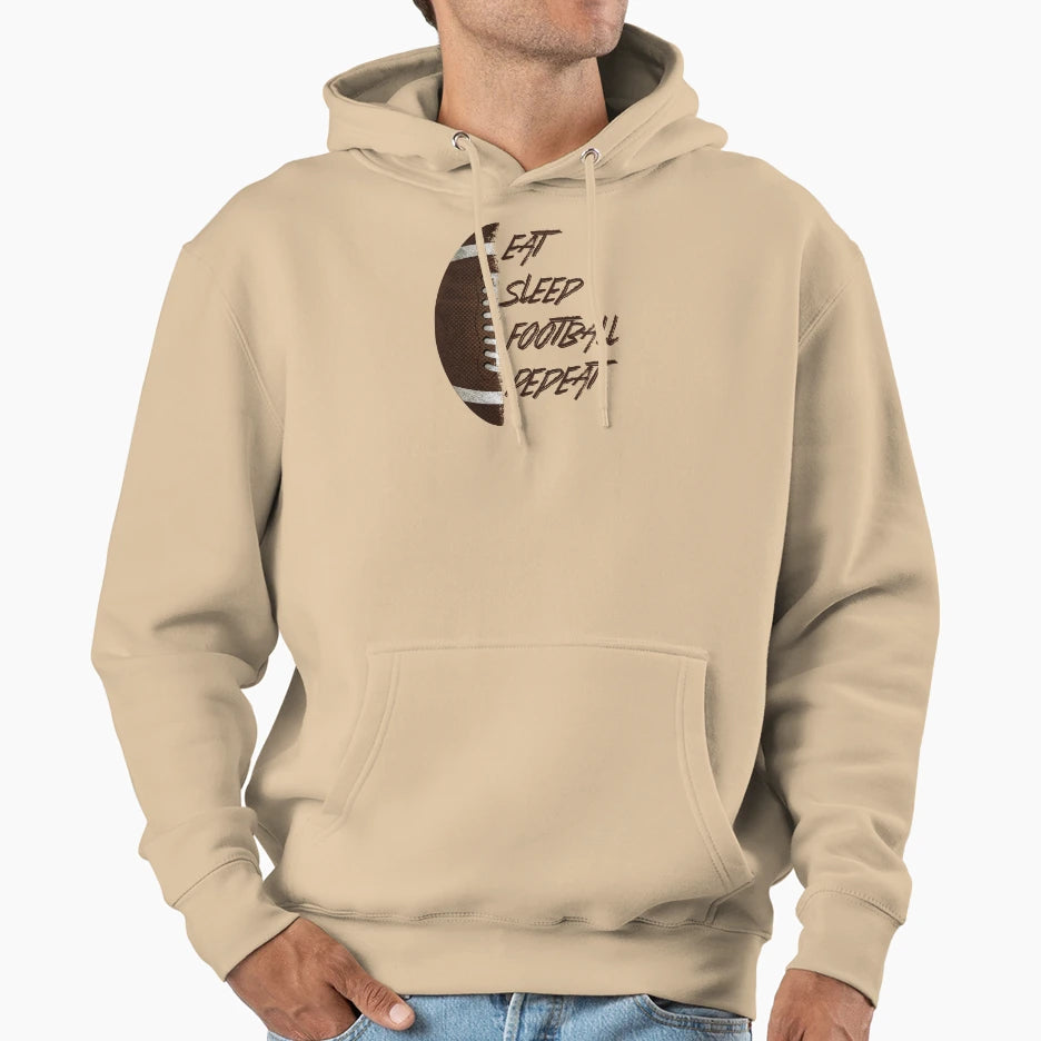 American Football Eat Sleep Football Hoodie - Custom Art Print Unisex - T-Shirt, Sweatshirt, Hoodie