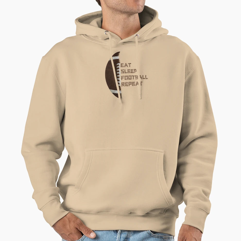 American Football Eat Sleep Football Hoodie - Minimalist Print for Adults - T-Shirt, Sweatshirt, Hoodie