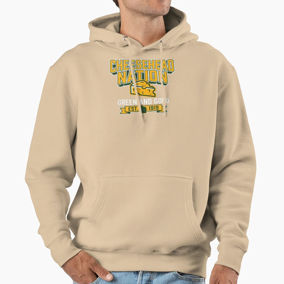 Green Bay Cheesehead Nation Hoodie - Minimalist Print Men Women - T-Shirt, Sweatshirt, Hoodie