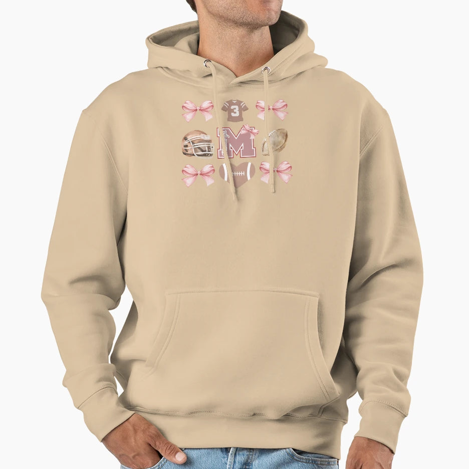 Mustang Football Cutesy Hoodie - Custom Art Print Unisex - T-Shirt, Sweatshirt, Hoodie